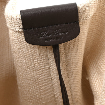Loro Piana Silk Calfskin Small Ghiera Shopper Tote Milk Amber Dark Chocolate Licorice 6 of 10
