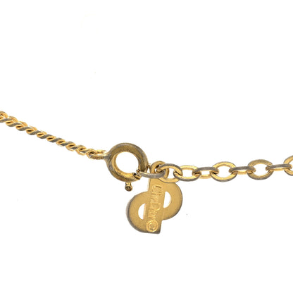 Christian Dior Metal Logo Round Pendant Necklace Gold 4 of 4