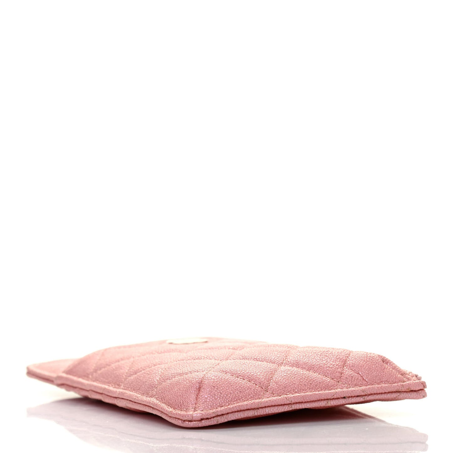 Iridescent Caviar Quilted Classic iPhone Pouch Rose Pink