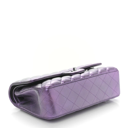 Chanel Iridescent Lambskin Quilted Medium Double Flap Dark Purple 4 of 9