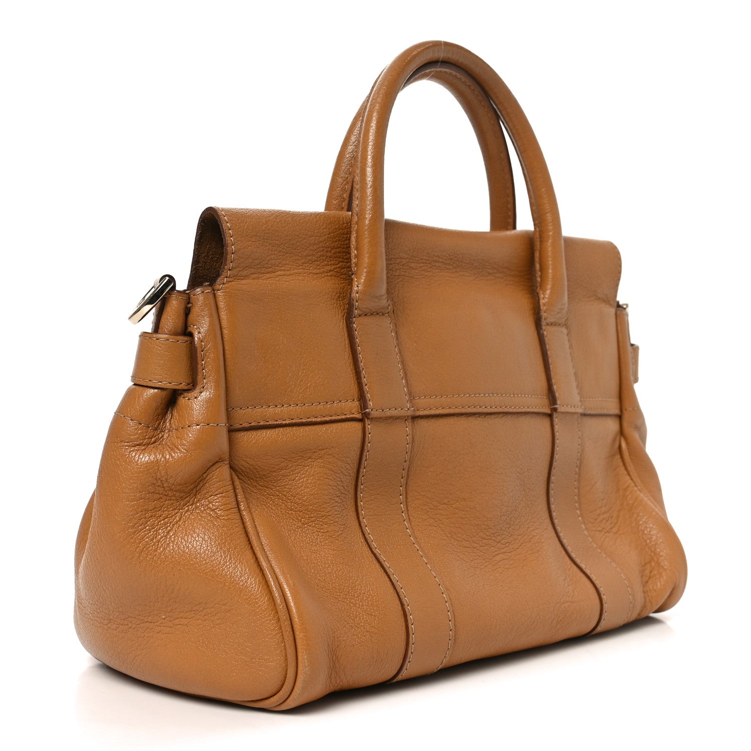 Mulberry Glossy Buffalo Small Bayswater Satchel Fudge 3 of 9