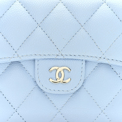 Chanel Caviar Quilted Compact Flap Wallet Light Blue 8 of 8