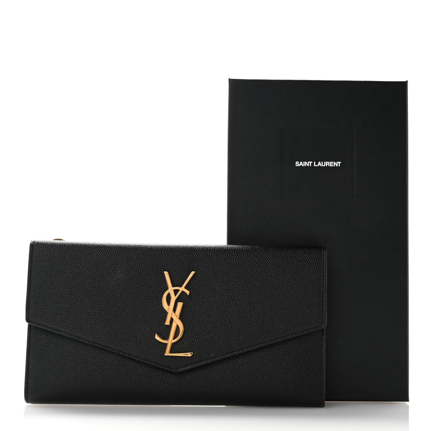Saint Laurent Grain De Poudre Monogram Uptown Wallet Black 9 of 9