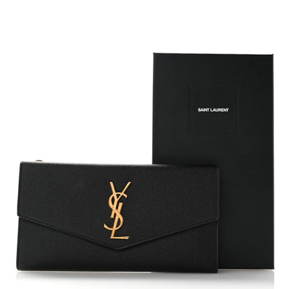 Saint Laurent Grain De Poudre Monogram Uptown Wallet Black 9 of 9