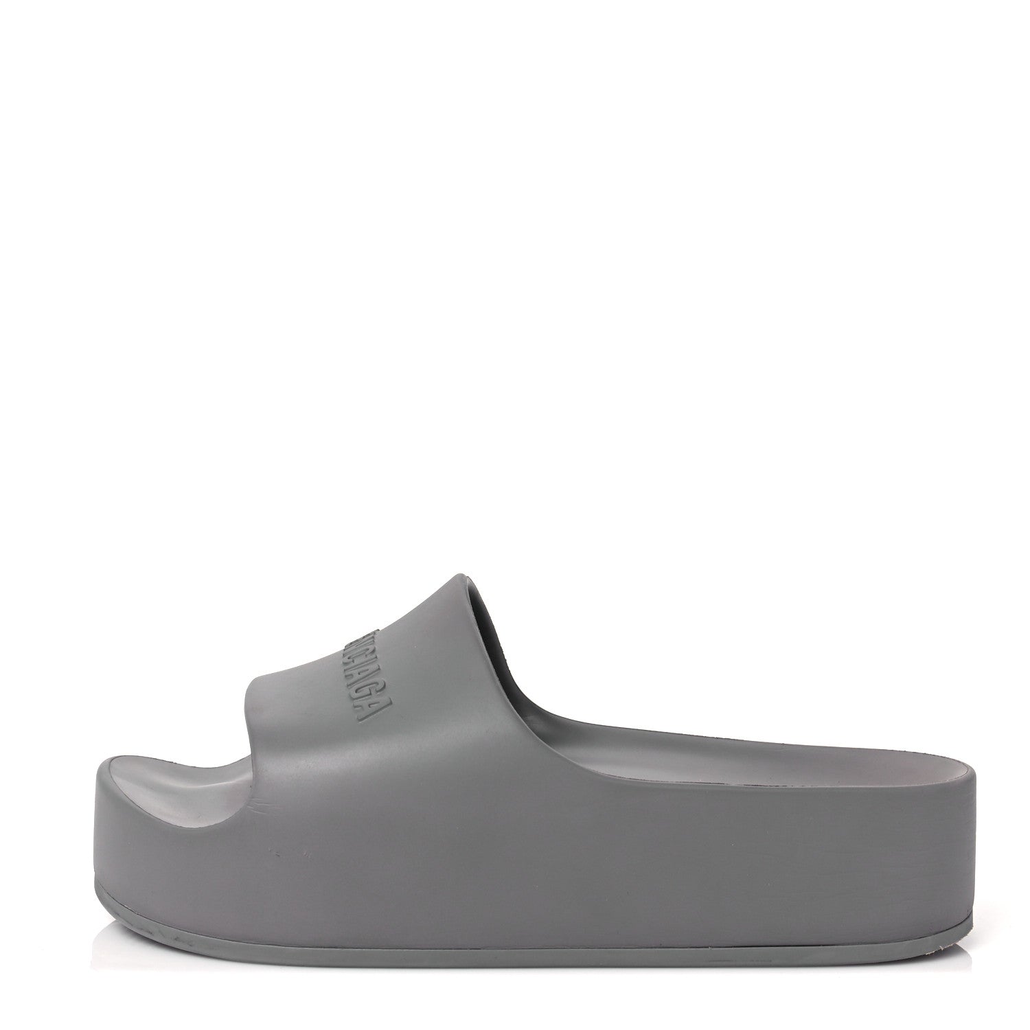 Balenciaga Rubber Womens Chunky Slide Sandals 38 Dark Grey 1 of 7