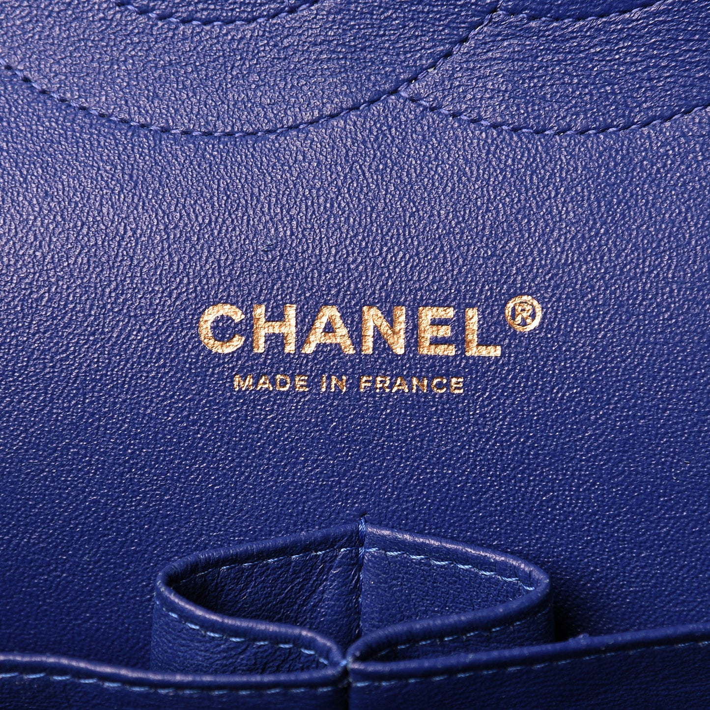 Lambskin Quilted Jumbo Double Flap Blue