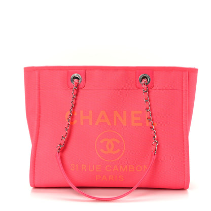 Chanel Mixed Fibers Small Deauville Tote Pink Orange 2 of 9