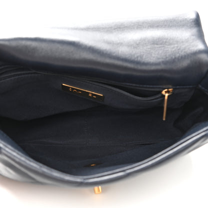 Chanel Lambskin Quilted Medium Chanel 19 Flap Navy Blue 5 of 10