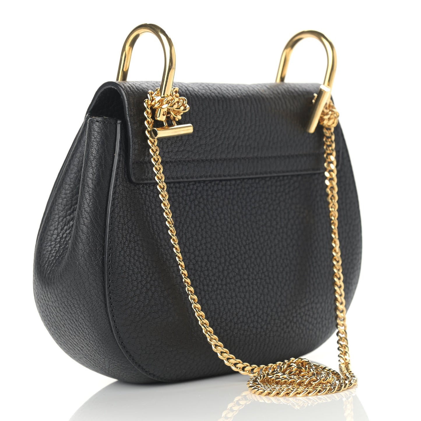 Grained Lambskin Mini Drew Shoulder Bag Black