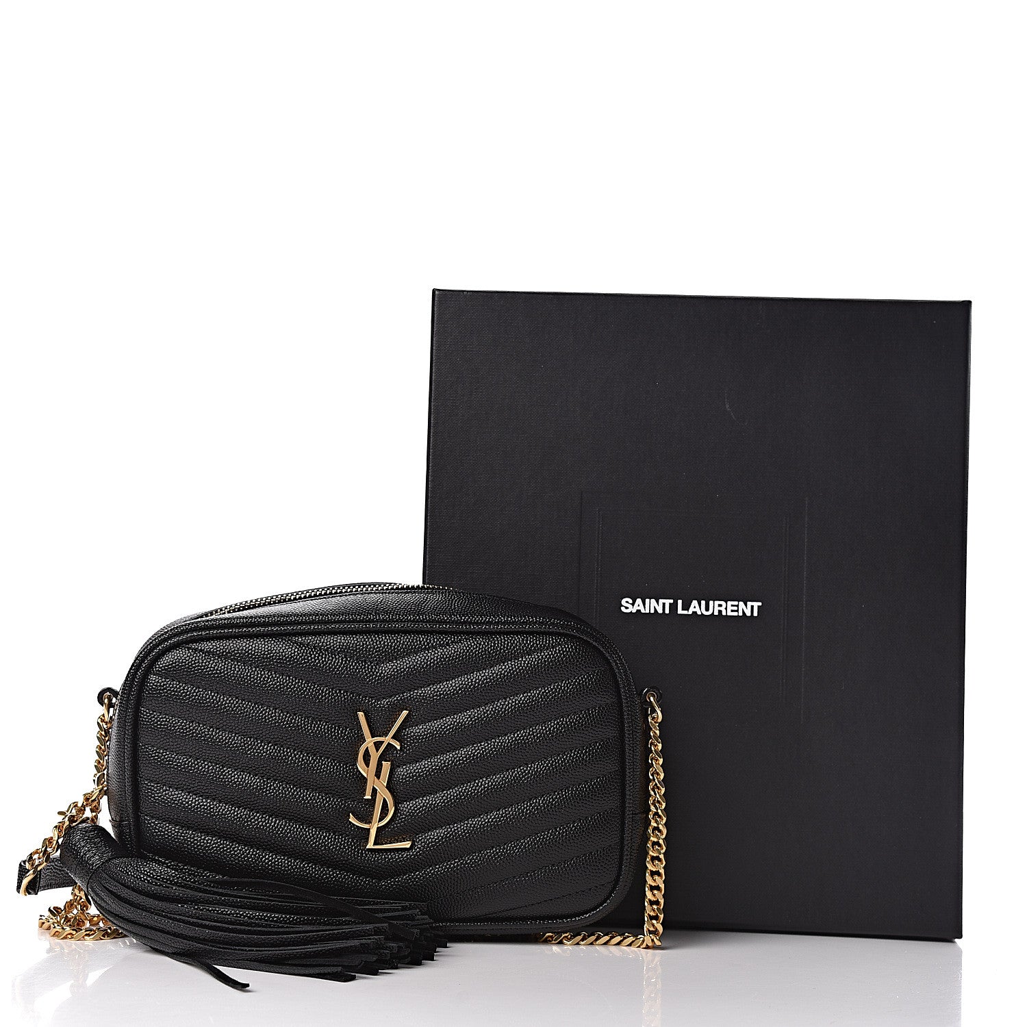 Saint Laurent Grain De Poudre Matelasse Monogram Mini Lou Camera Bag Black 13 of 13
