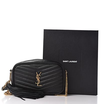 Saint Laurent Grain De Poudre Matelasse Monogram Mini Lou Camera Bag Black 13 of 13