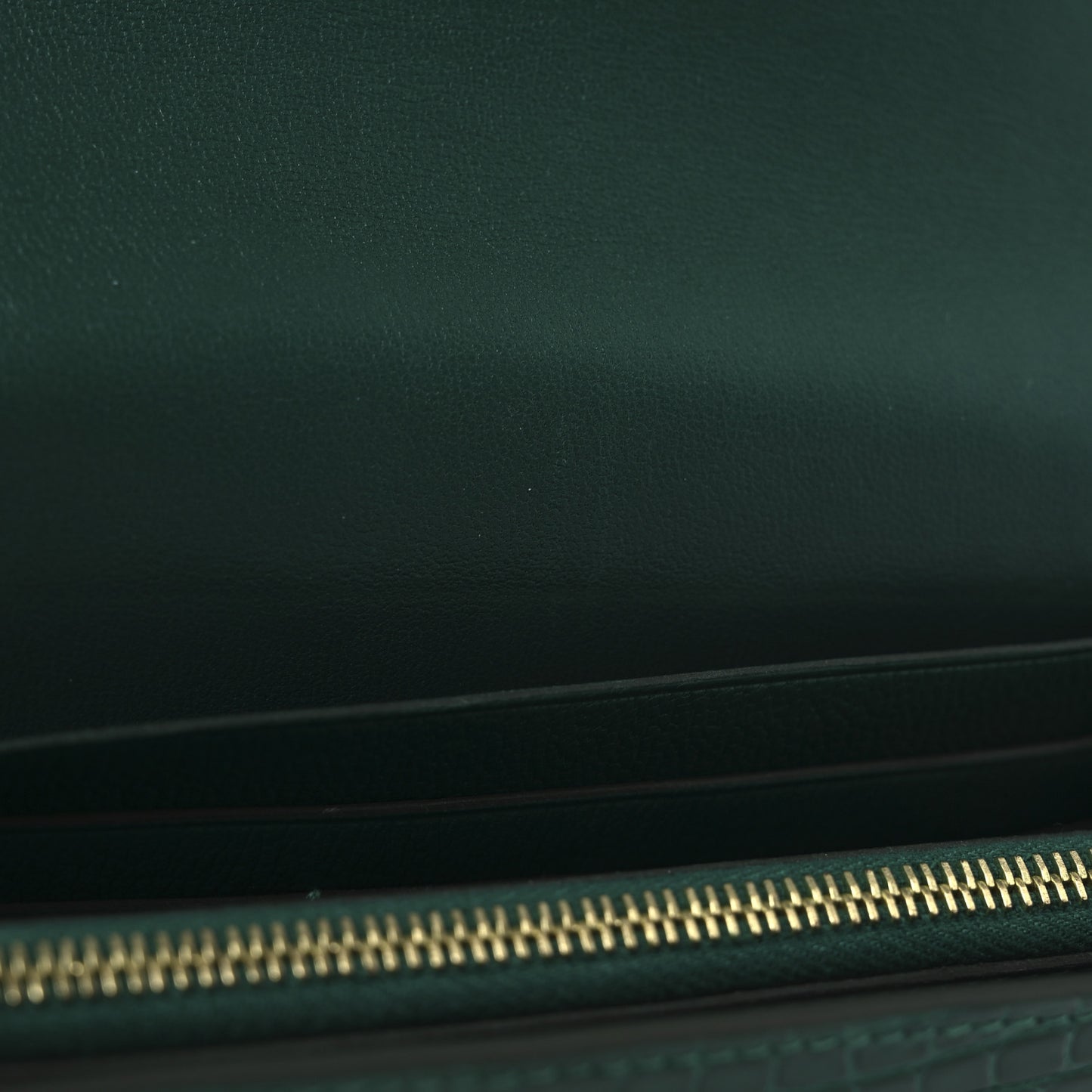Shiny Alligator Constance Long Wallet Vert Emeraude