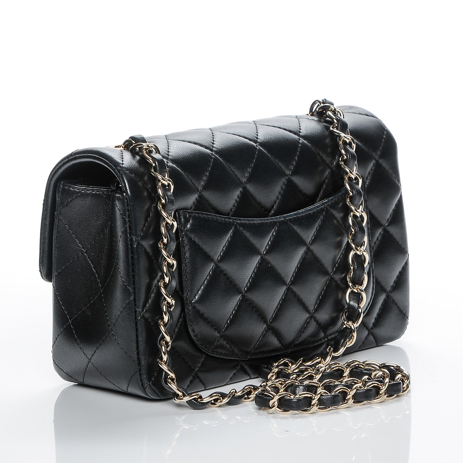 Chanel Lambskin Quilted Mini Rectangular Flap Black 3 of 7