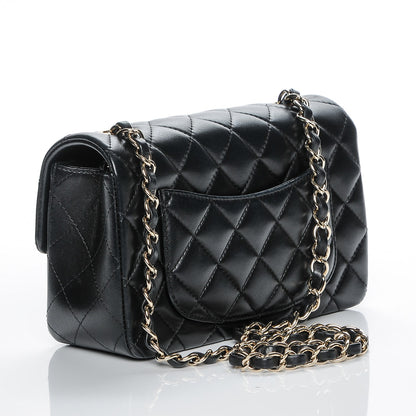 Chanel Lambskin Quilted Mini Rectangular Flap Black 3 of 7