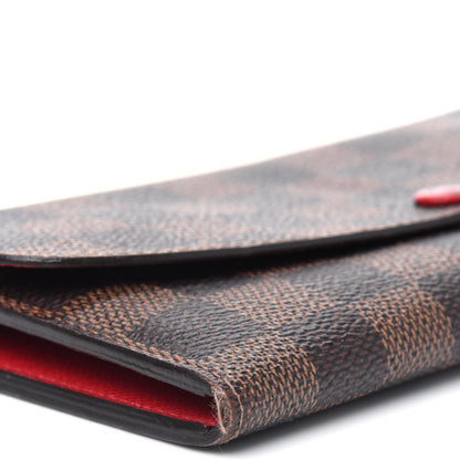 Louis Vuitton Damier Ebene Emilie Wallet Red 13 of 19