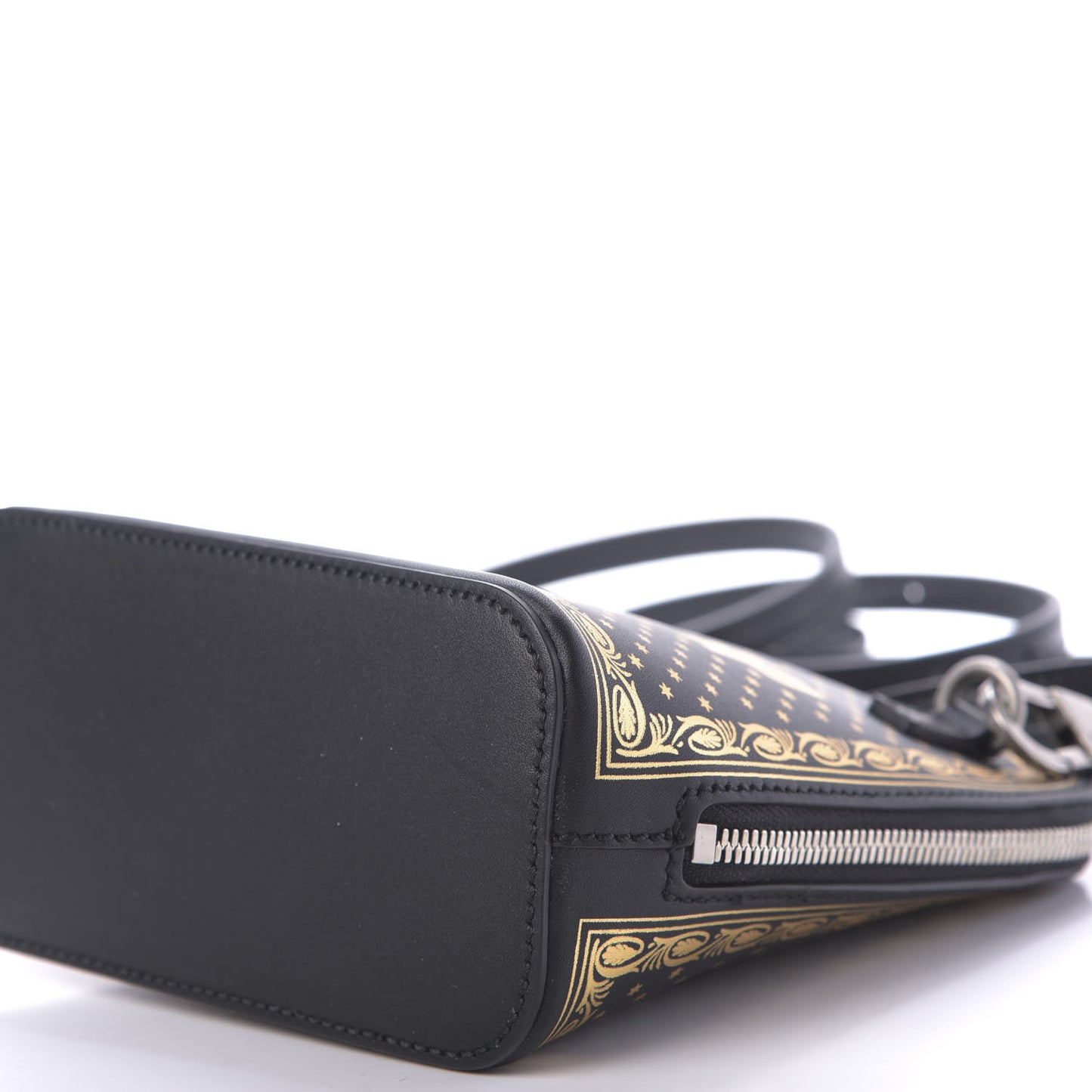 X SEGA Calfskin GUCCY Stars Mini Dome Shoulder Bag Black Gold