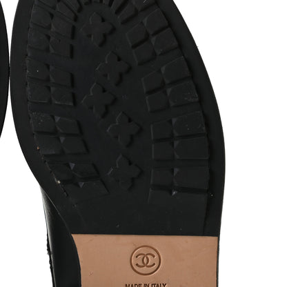 Chanel Calfskin Quilted Lace Up Combat Boots 39.5 Black 9 of 13