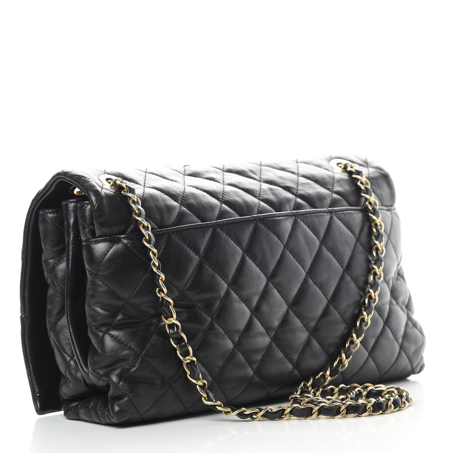 Calfskin Quilted Jumbo Soft Elegance Flap Black