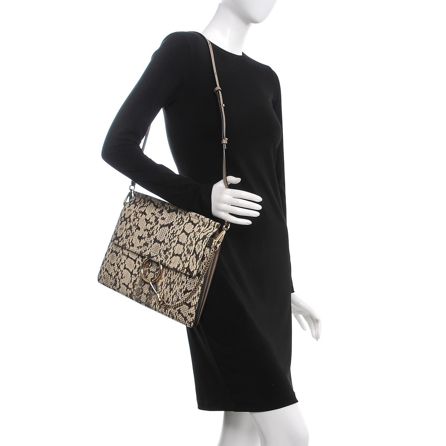 Python Medium Faye Shoulder Bag Natural