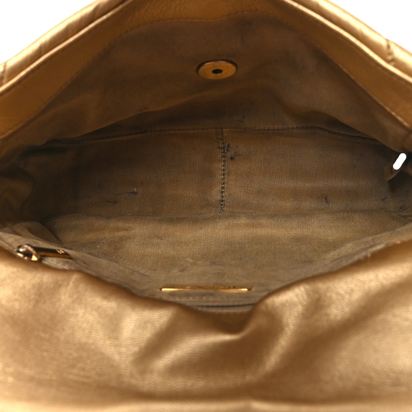 Metallic Lambskin Quilted Medium Chanel 19 Flap Gold