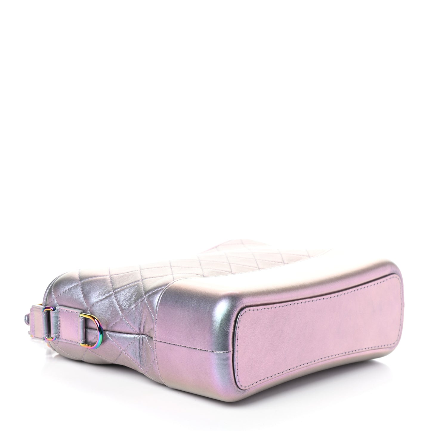 Iridescent Lambskin Calfskin Quilted Medium Gabrielle Hobo Light Purple