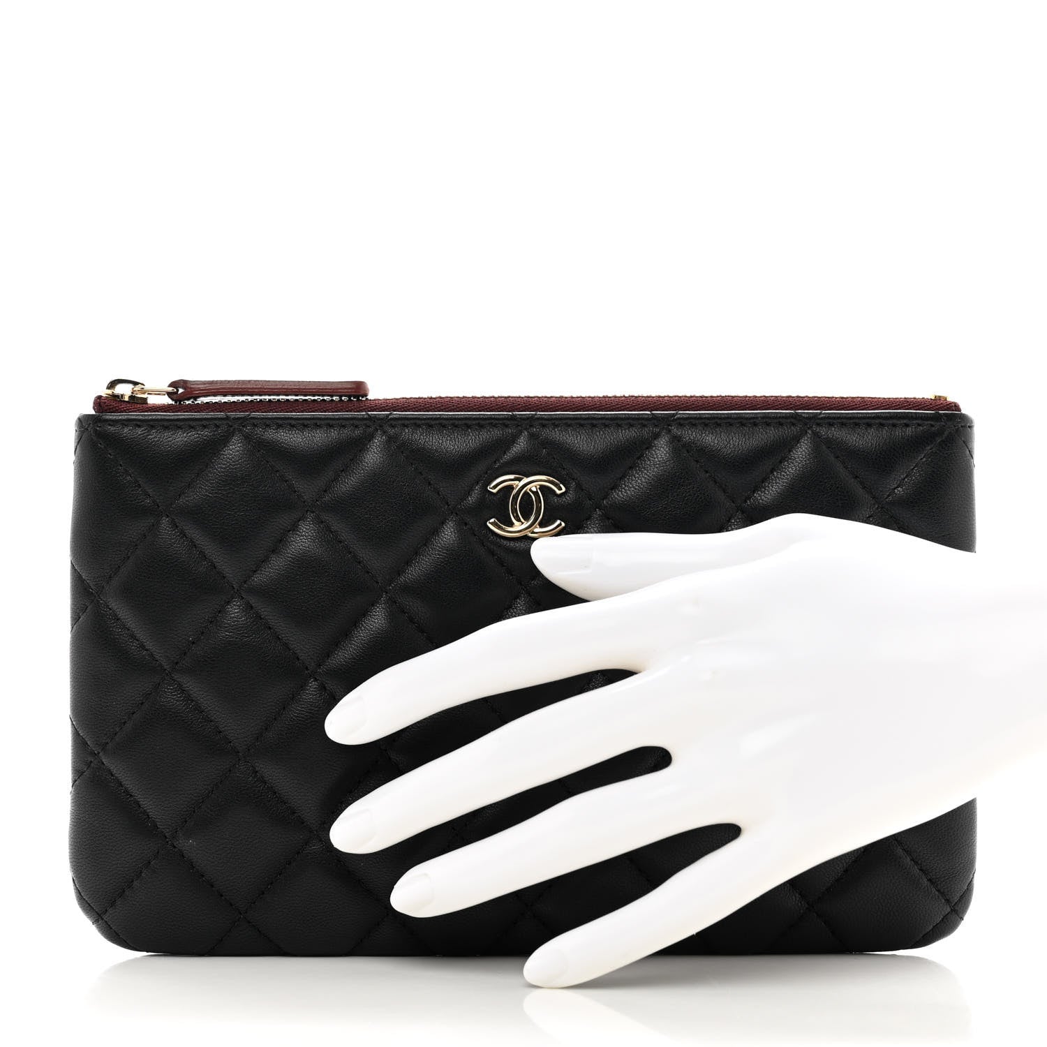 Chanel Lambskin Quilted Cosmetic Case Black 2 of 10