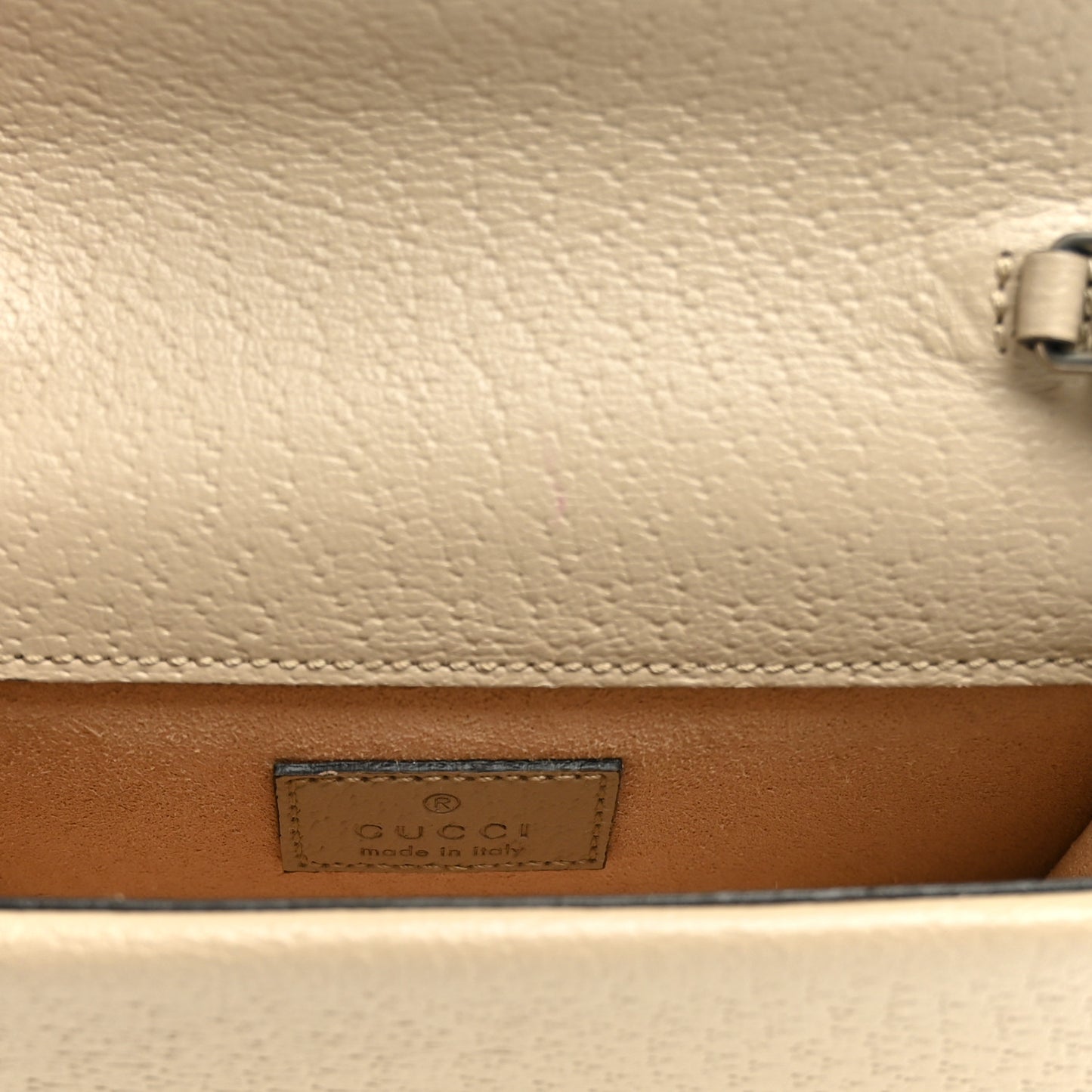 GG Supreme Monogram Textured Dollar Calfskin Super Mini Dionysus Shoulder Bag Beige Mystic White Oatmeal