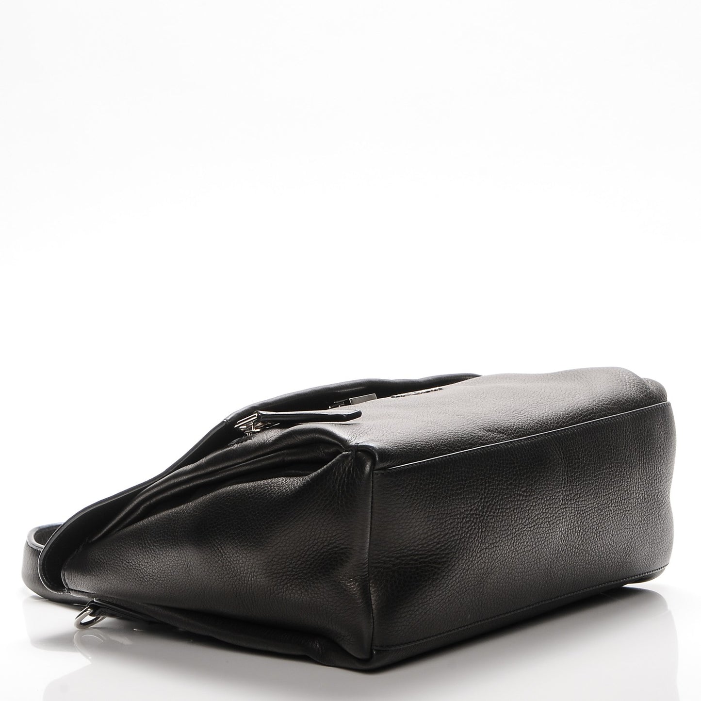 Pebbled Calfskin Small Pandora Pure Flap Bag Black