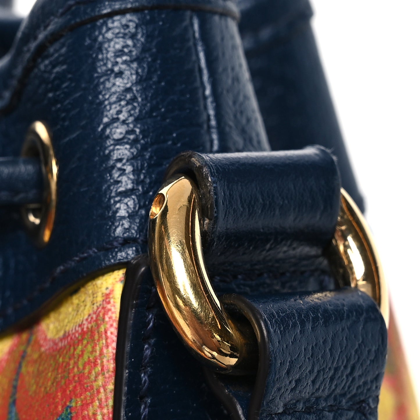 GG Supreme Kaleidoscope Calfskin Script Logo Gucci 100 Bucket Drawstring Bag Blue Orange Multicolor Blue Agata