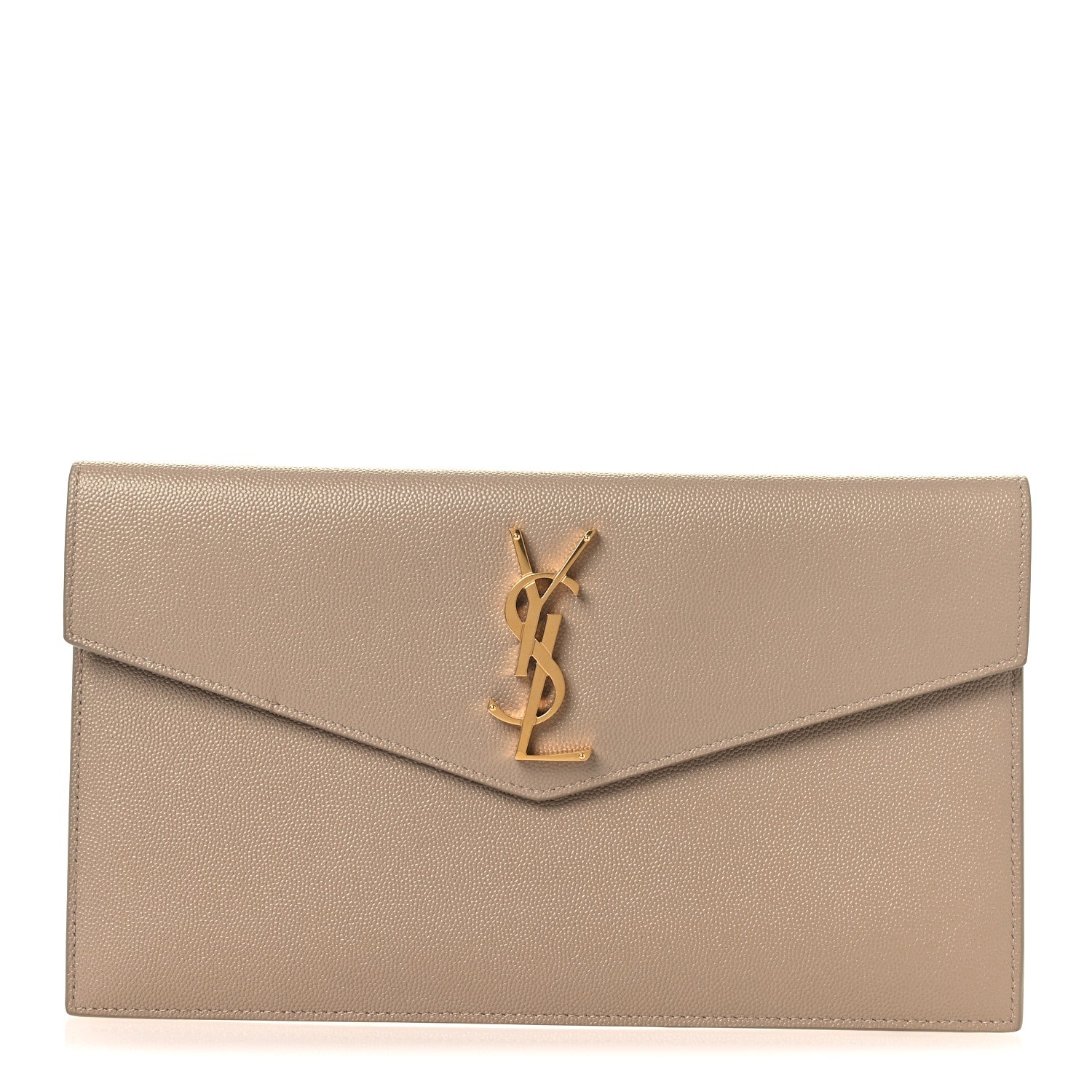 Saint Laurent Grain De Poudre Uptown Pouch Dark Beige 1 of 9