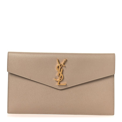 Saint Laurent Grain De Poudre Uptown Pouch Dark Beige 1 of 9