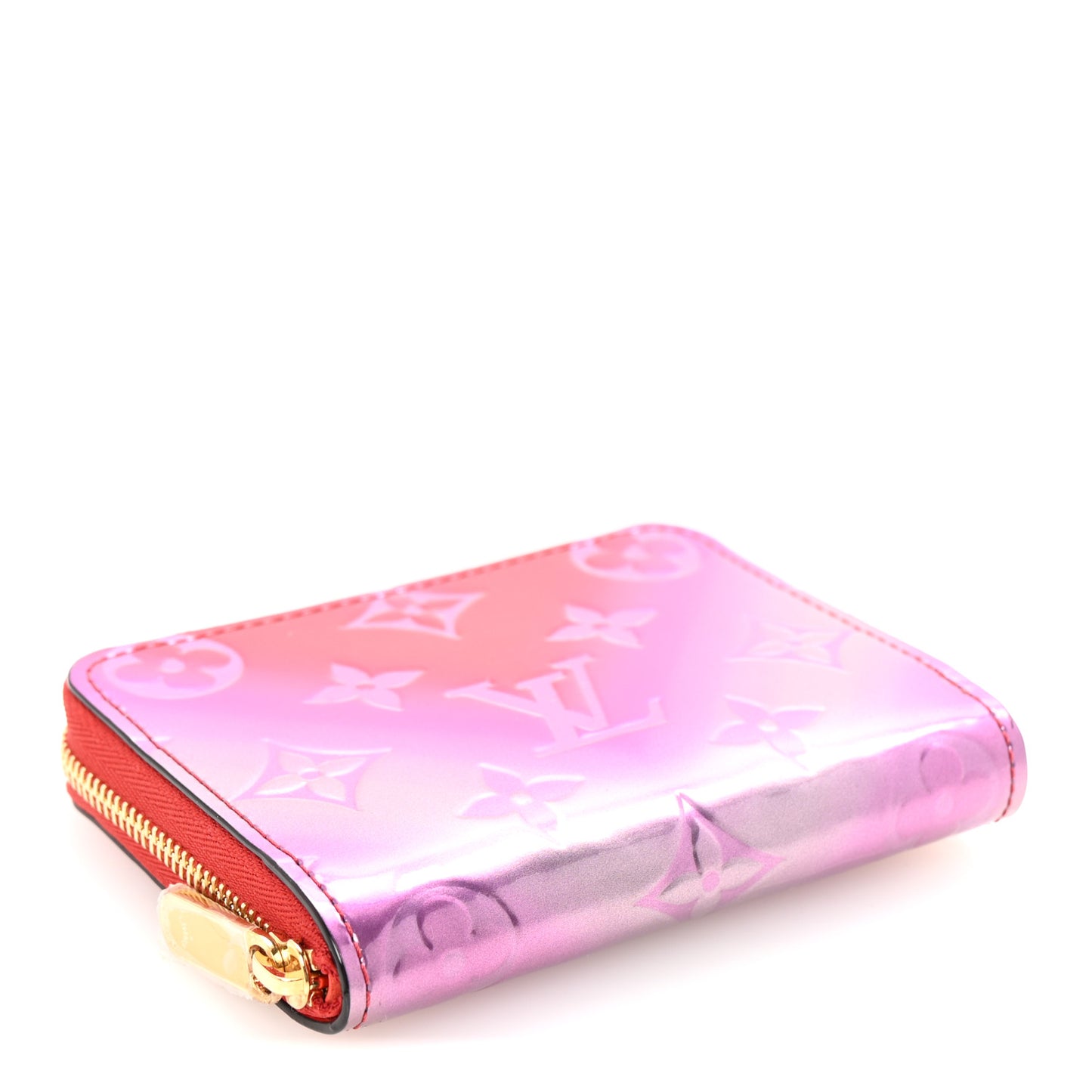 Metallic Vernis Degrade Zippy Coin Purse Pink Red