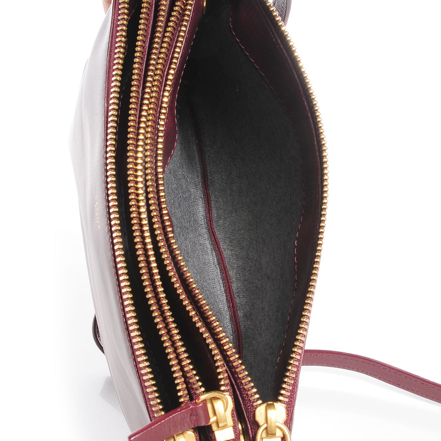 Lambskin Small Trio Crossbody Bag Burgundy