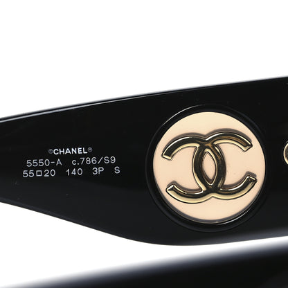 Chanel Acetate Butterfly CC Sunglasses 5550-A Black 5 of 7