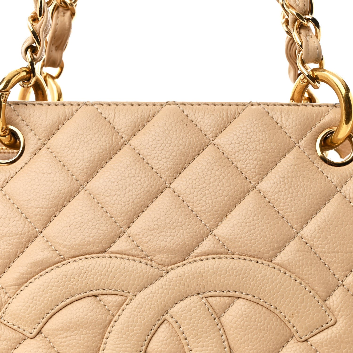 Chanel Caviar Quilted Grand Shopping Tote GST Beige Clair 9 of 14