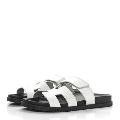 Hermes Calfskin Womens Chypre Sandals 40 White 3 of 8