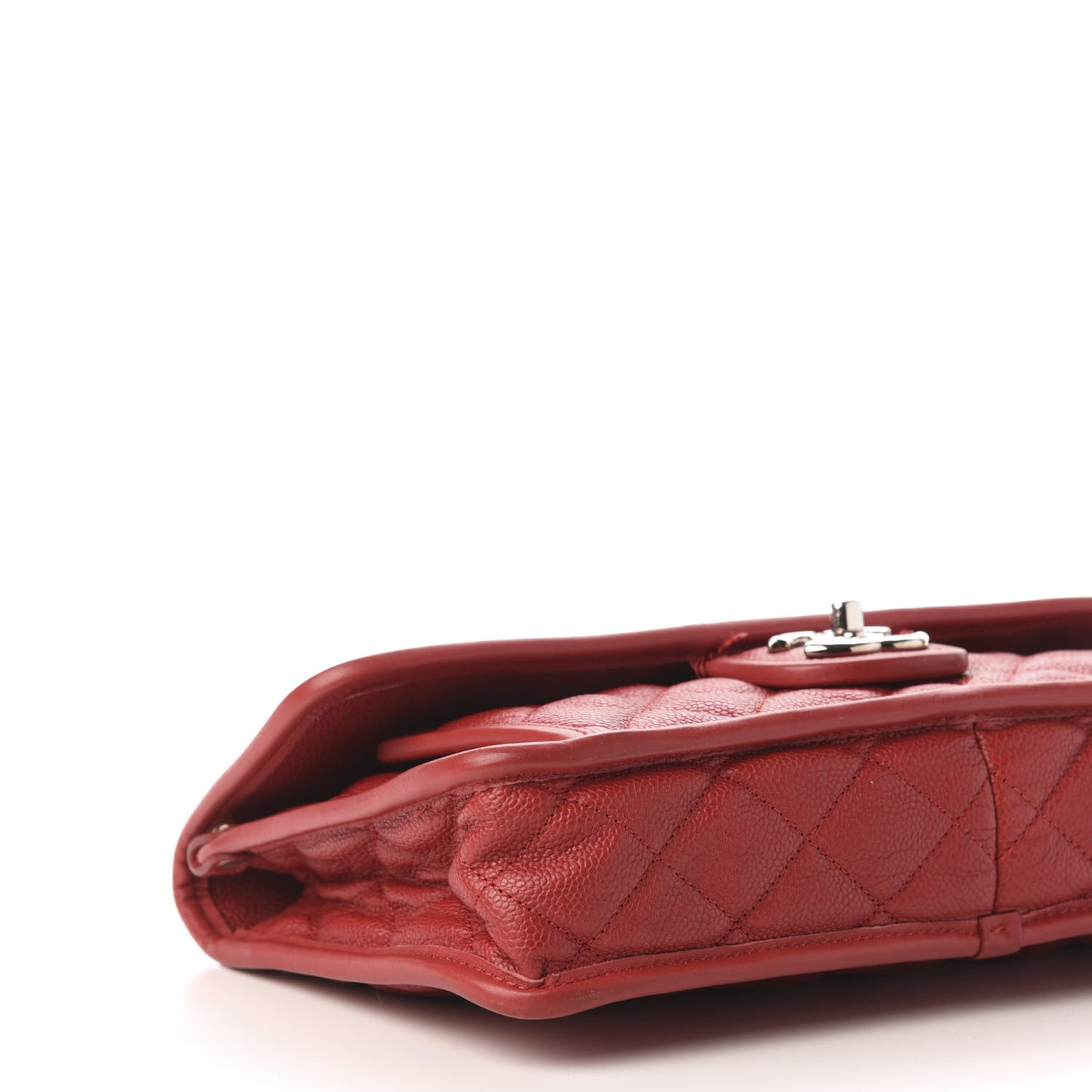 Caviar Quilted Medium French Riviera Flap Red