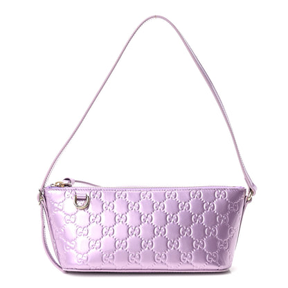 Gucci GG Shine Guccissima Emblem Small Shoulder Bag Purple 1 of 10