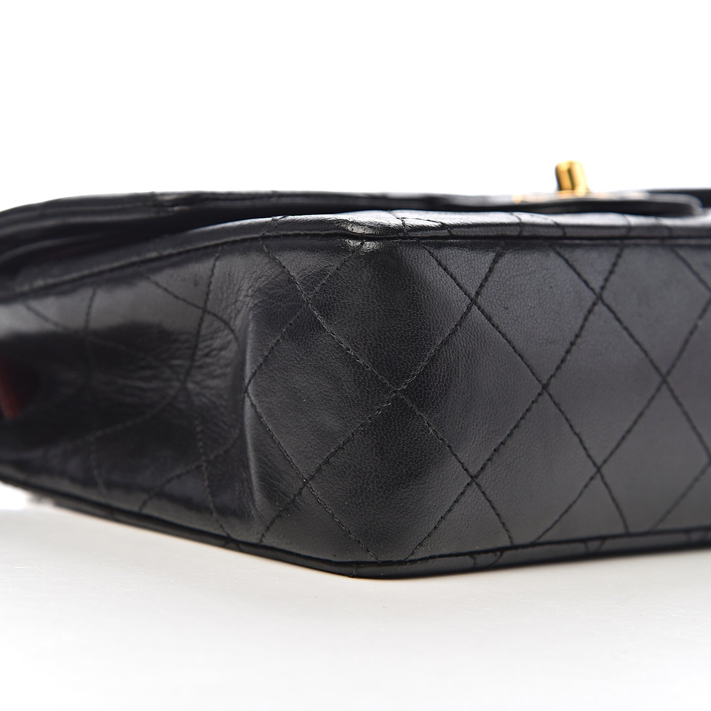 Lambskin Quilted Small Double Flap Black