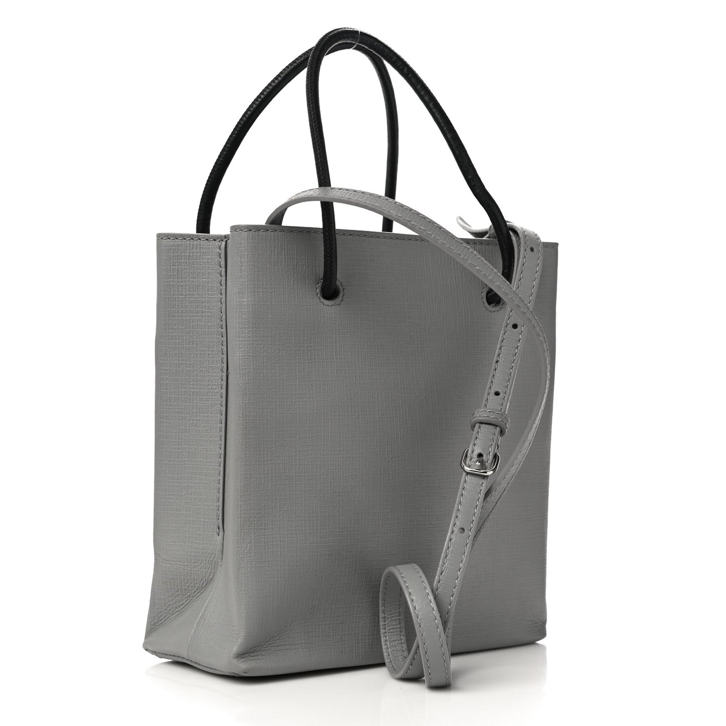 Calfskin Logo XXS Shopping Tote Gris Fossile