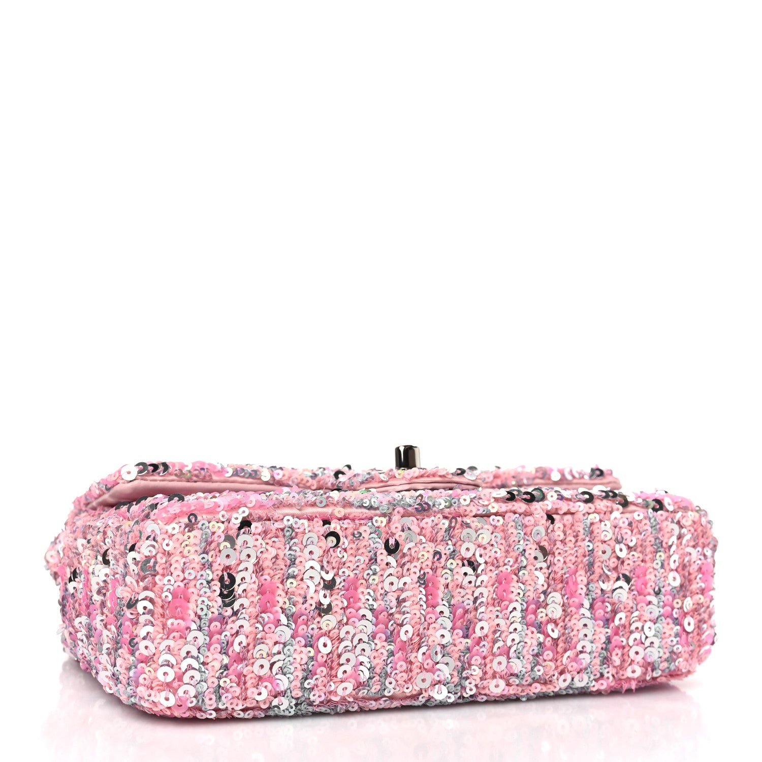 Chanel Sequin Mini Rectangular Flap Light Pink Silver 4 of 10