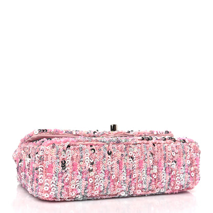 Chanel Sequin Mini Rectangular Flap Light Pink Silver 4 of 10