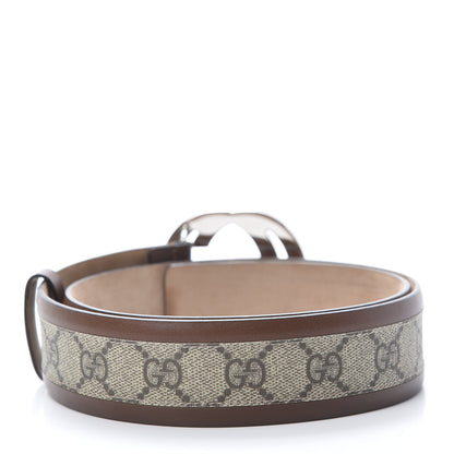 Gucci GG Supreme Monogram Selleria Interlocking G 40mm Belt 80 32 Beige Ebony Cuir 2 of 7