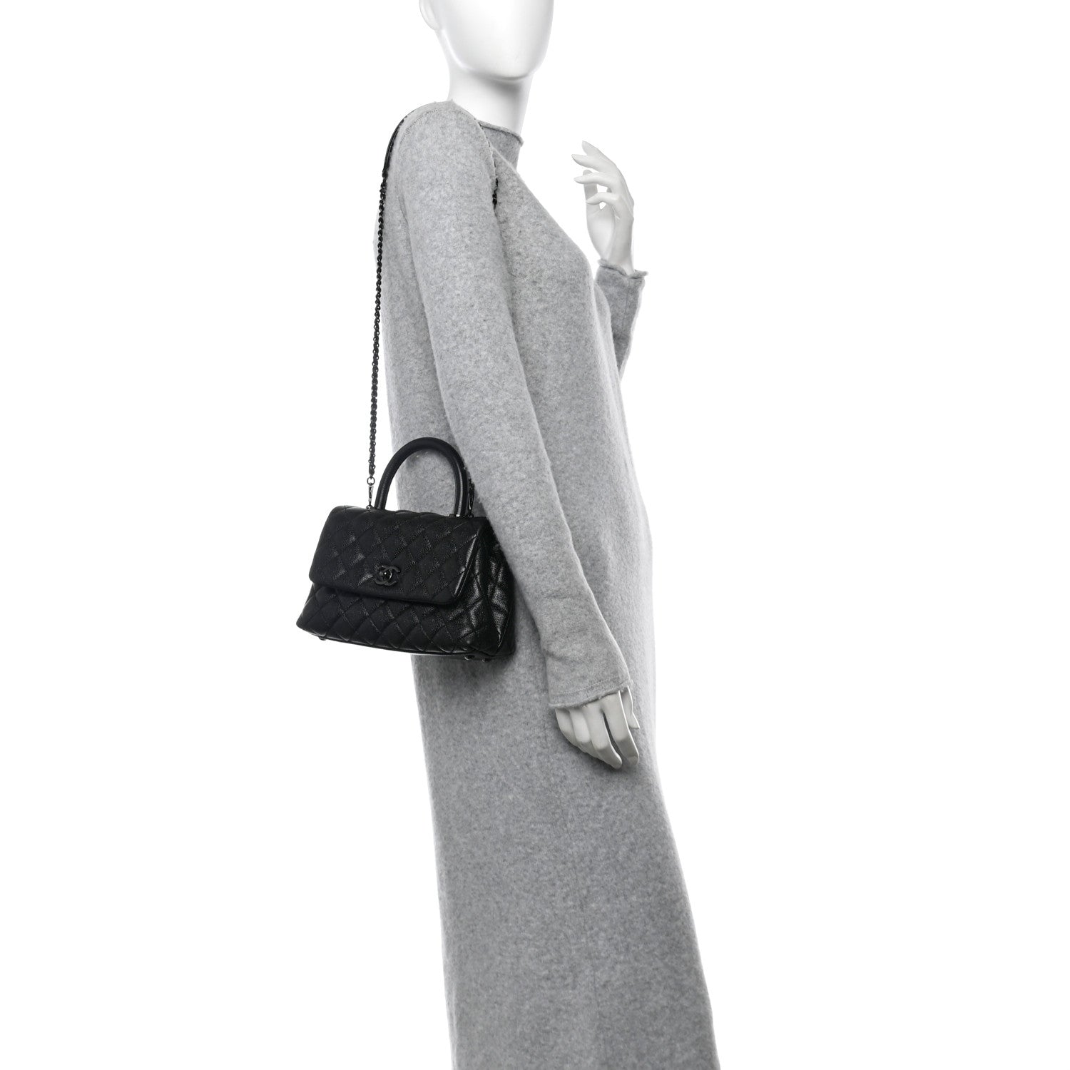 Chanel Caviar Quilted Mini Coco Handle Flap So Black 2 of 10