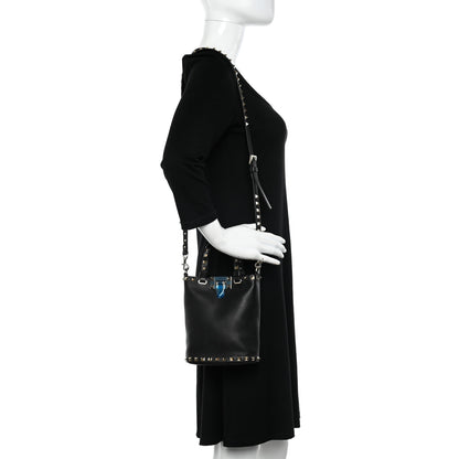 Valentino Garavani Grainy Calfskin Mini Rockstud Flip Lock Tote Black 2 of 10