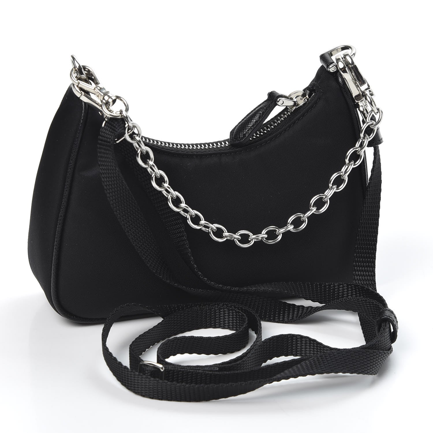 Prada Tessuto Nylon Mini Re-Edition 2000 Shoulder Bag Black 2 of 8