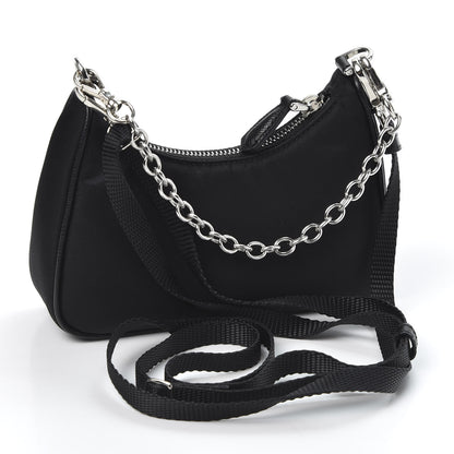 Prada Tessuto Nylon Mini Re-Edition 2000 Shoulder Bag Black 2 of 8