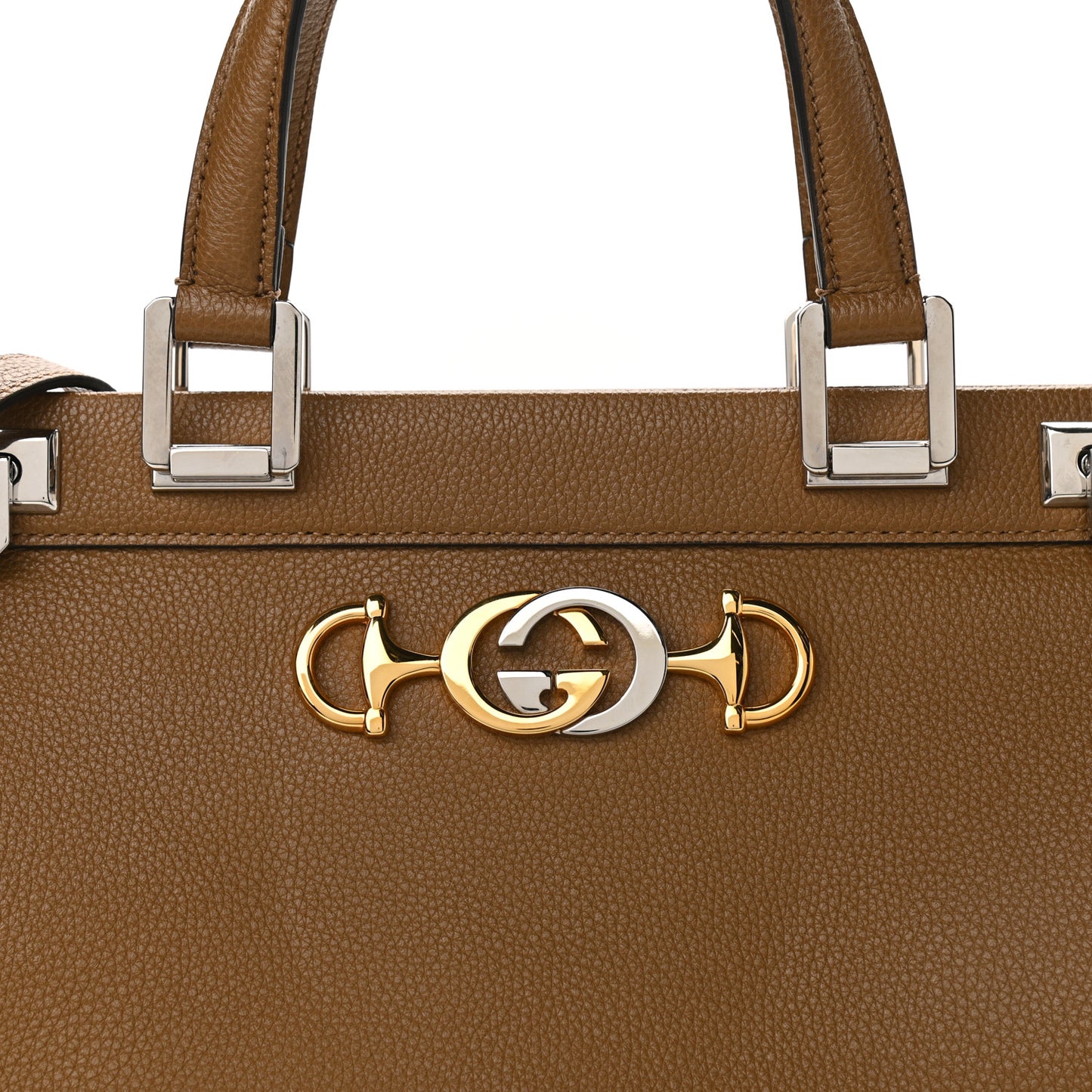 Grainy Calfskin Medium Zumi Top Handle Bag Friky Taupe