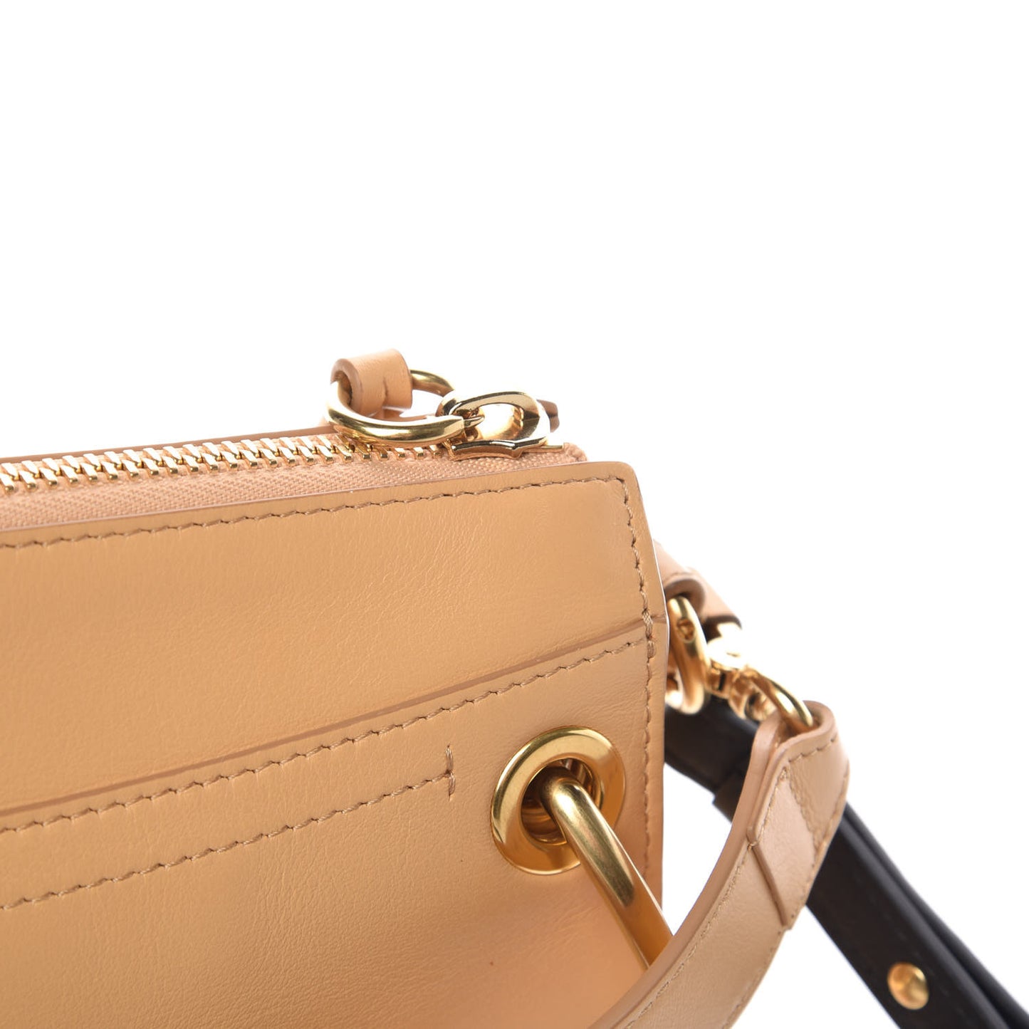 Calfskin Suede Small Roy Bag Bleached Brown