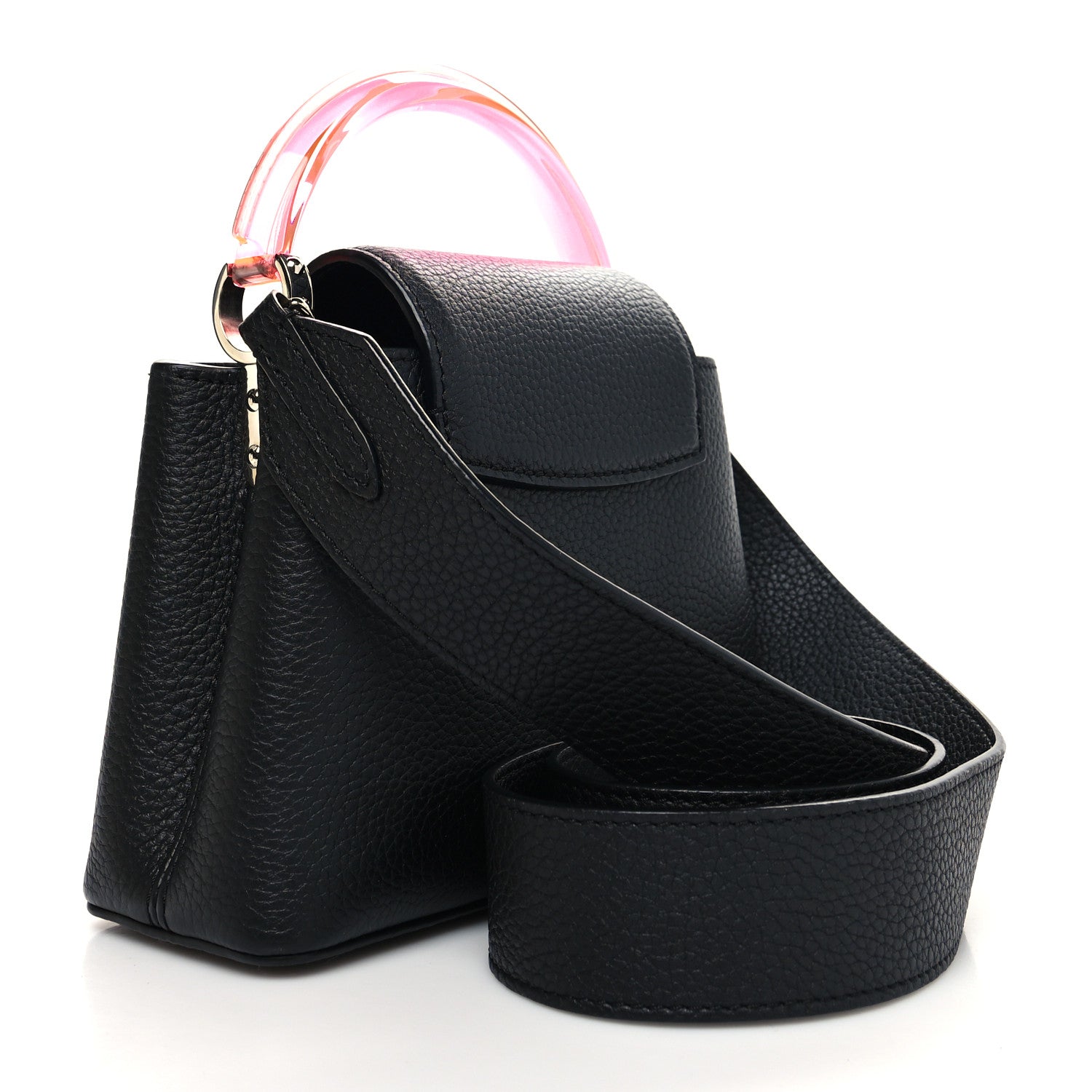 Louis Vuitton Taurillon Plexiglass Mini Capucines Black Pink Blue 3 of 9